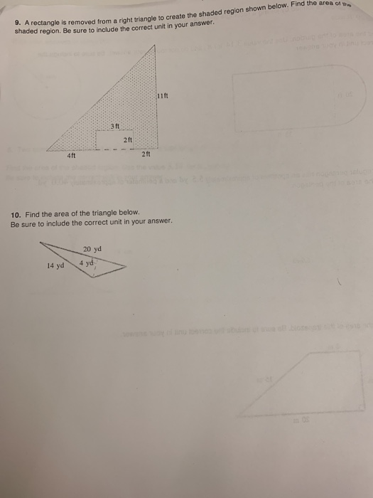 Solved 9. A rectangle is removed shaded region. Be s removed | Chegg.com