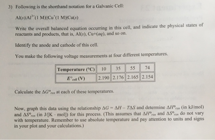 Solved Following is the shorthand notation for a Galvanic | Chegg.com