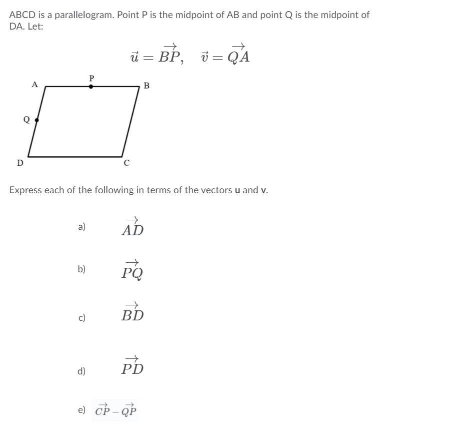 Solved Abcd Is A Parallelogram. Point P Is The Midpoint Of 