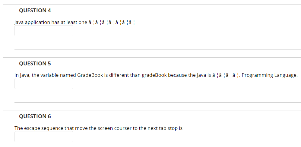 Solved QUESTION 4 Java application has at least one à à à à | Chegg.com