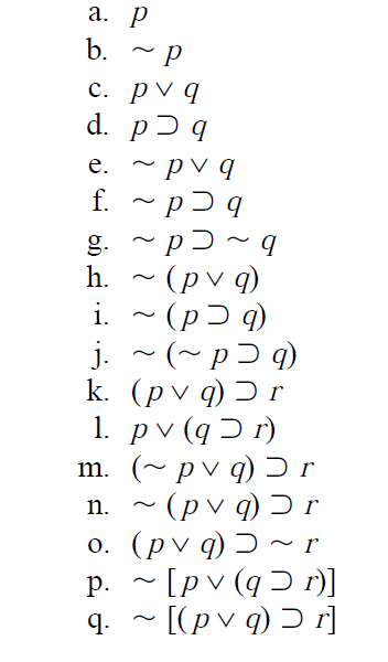 Solved In The Above Image A Q Are Sentence Forms For Ex Chegg Com