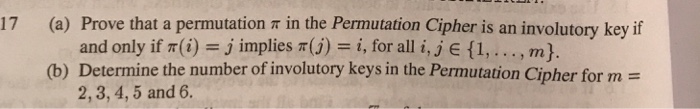 Solved 17 (a) Prove that a permutation π in the Permutation | Chegg.com