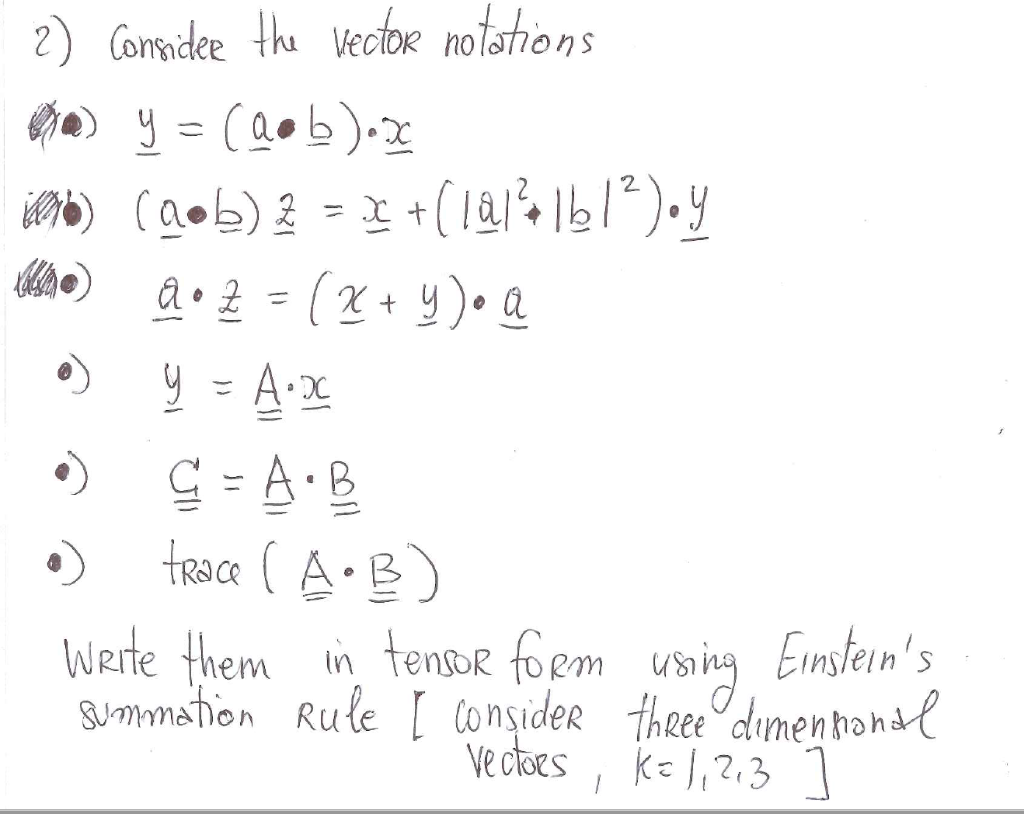 2 Consider The Vector Notations A Y Caoblox I Chegg Com
