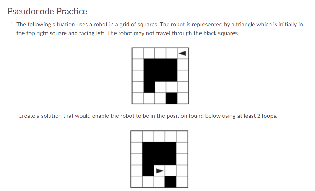 Solved 1. The following situation uses a robot in a grid of | Chegg.com