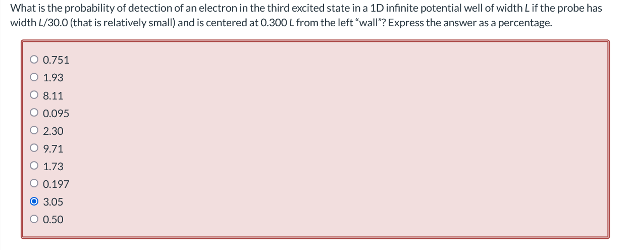 Solved What is the probability of detection of an electron | Chegg.com