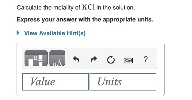 Solved A solution was prepared by dissolving 35.0 g of KCl | Chegg.com