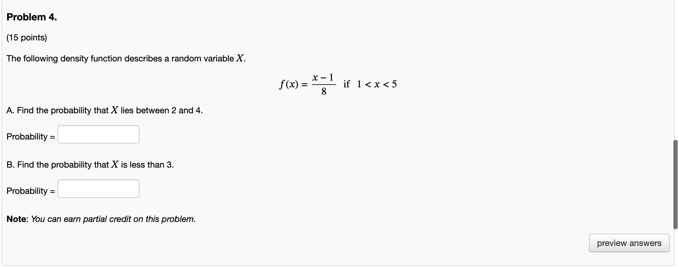 Solved The Following Density Function Describes A Random | Chegg.com