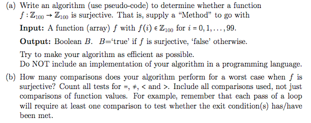 Solved (a) Write an algorithm (use pseudo-code) to determine | Chegg.com