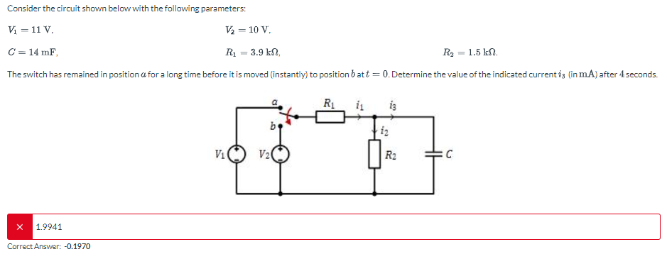 Solved Consider The Circuit Shown Below With The Following | Chegg.com