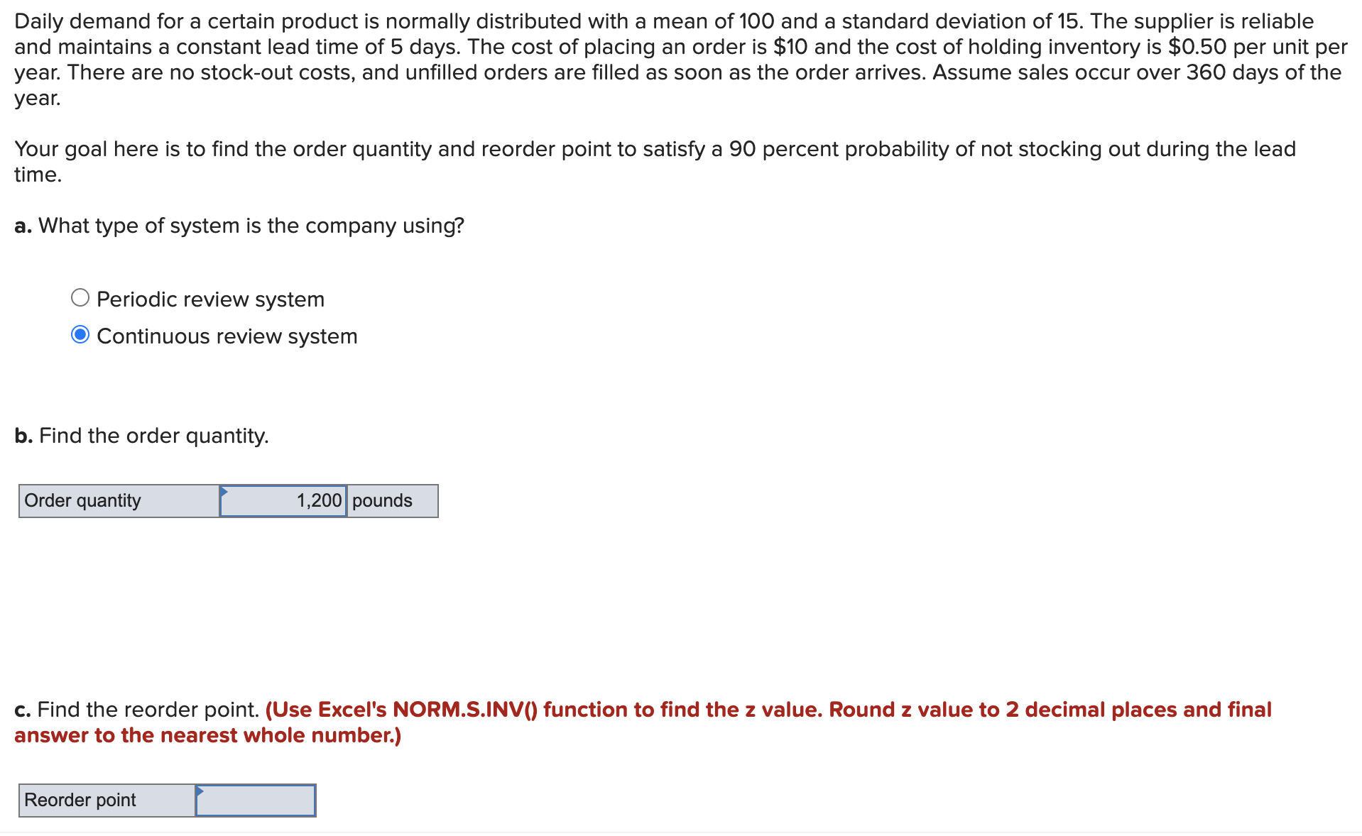 Solved Daily demand for a certain product is normally