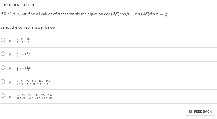 Solved QUESTION 1 . 1 POINT Solve the equation = V2 given | Chegg.com