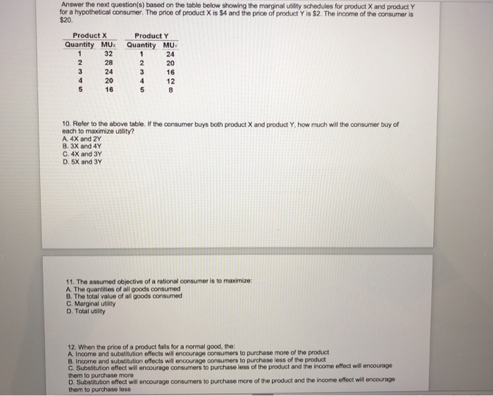 Solved Answer the next question(s) based on the table below | Chegg.com