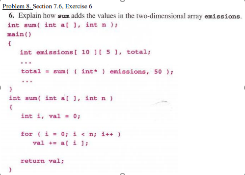Solved Problem 8. Section 7.6, Exercise6 6. Explain how sum | Chegg.com