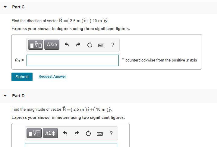Solved Part A Find The Direction Of Vector A 30 M X Chegg Com