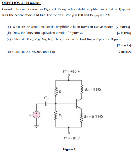 Solved QUESTION 2 | 20 marks) Consider the circuit shown in | Chegg.com