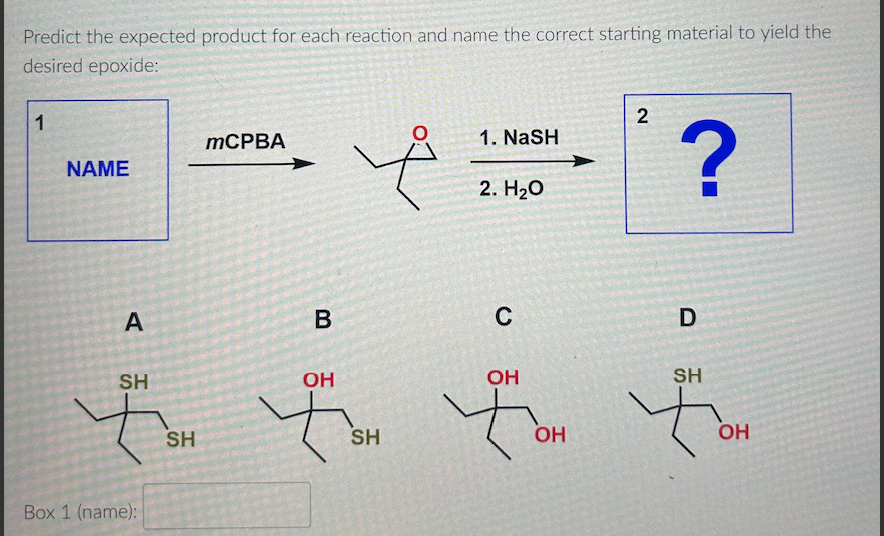 Solved Predict the expected product for each reaction and | Chegg.com