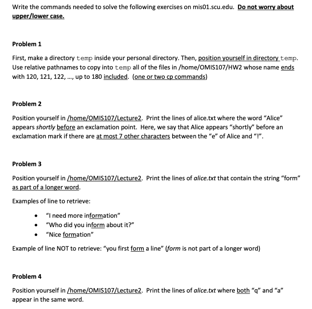 Solved Write the commands needed to solve the following | Chegg.com