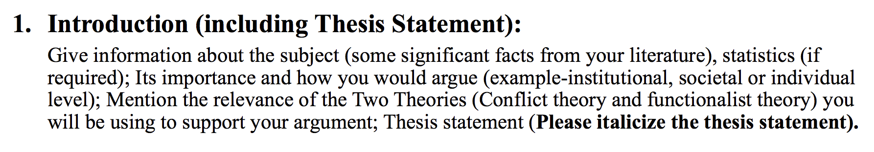 sociology thesis statement examples