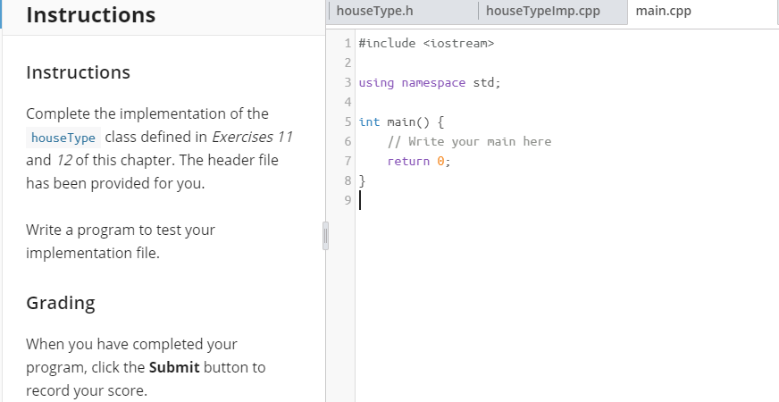 houseType.h houseTypelmp.cpp main.cpp Instructions 1 | Chegg.com