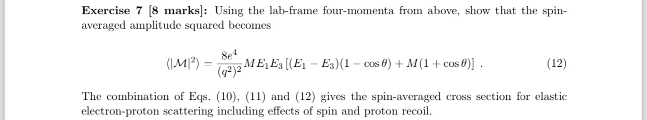 Solved Exercise 7 [8 marks]: Using the lab-frame | Chegg.com