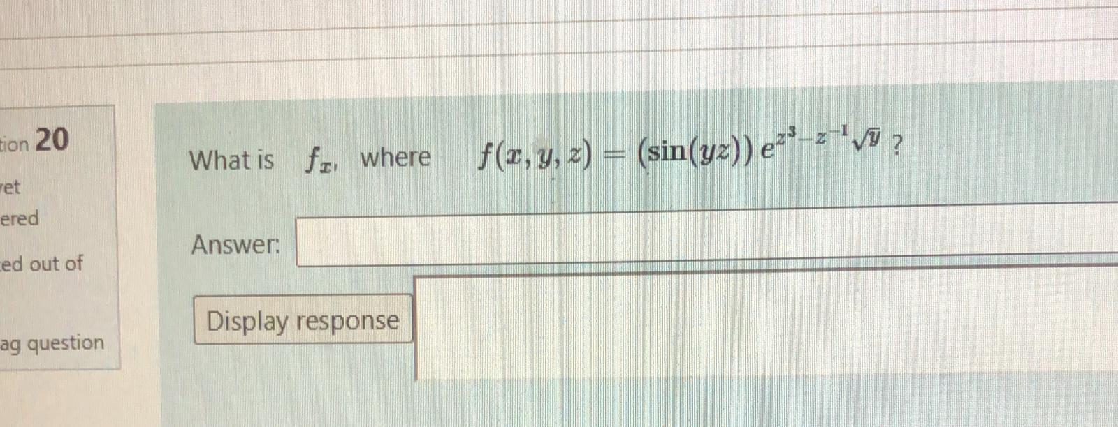 Tion What Is Fi Where F R Y Z Sin Yz Chegg Com