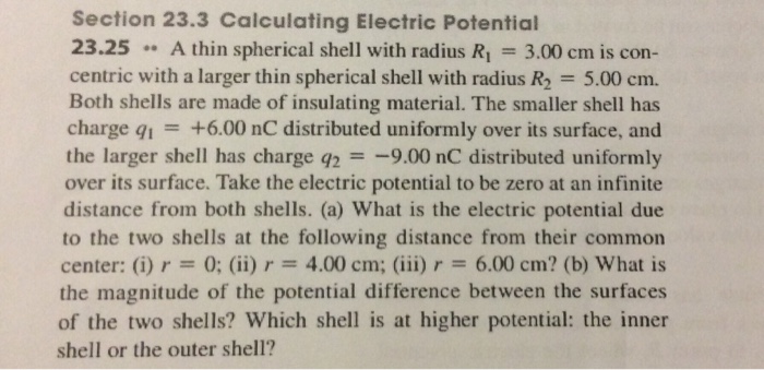 Solved Section 23.3 Calculating Electric Potential 23.25 .. | Chegg.com