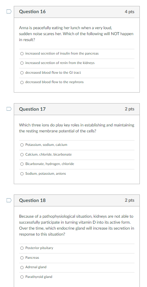 Solved Question 16 4 pts Anna is peacefully eating her lunch | Chegg.com