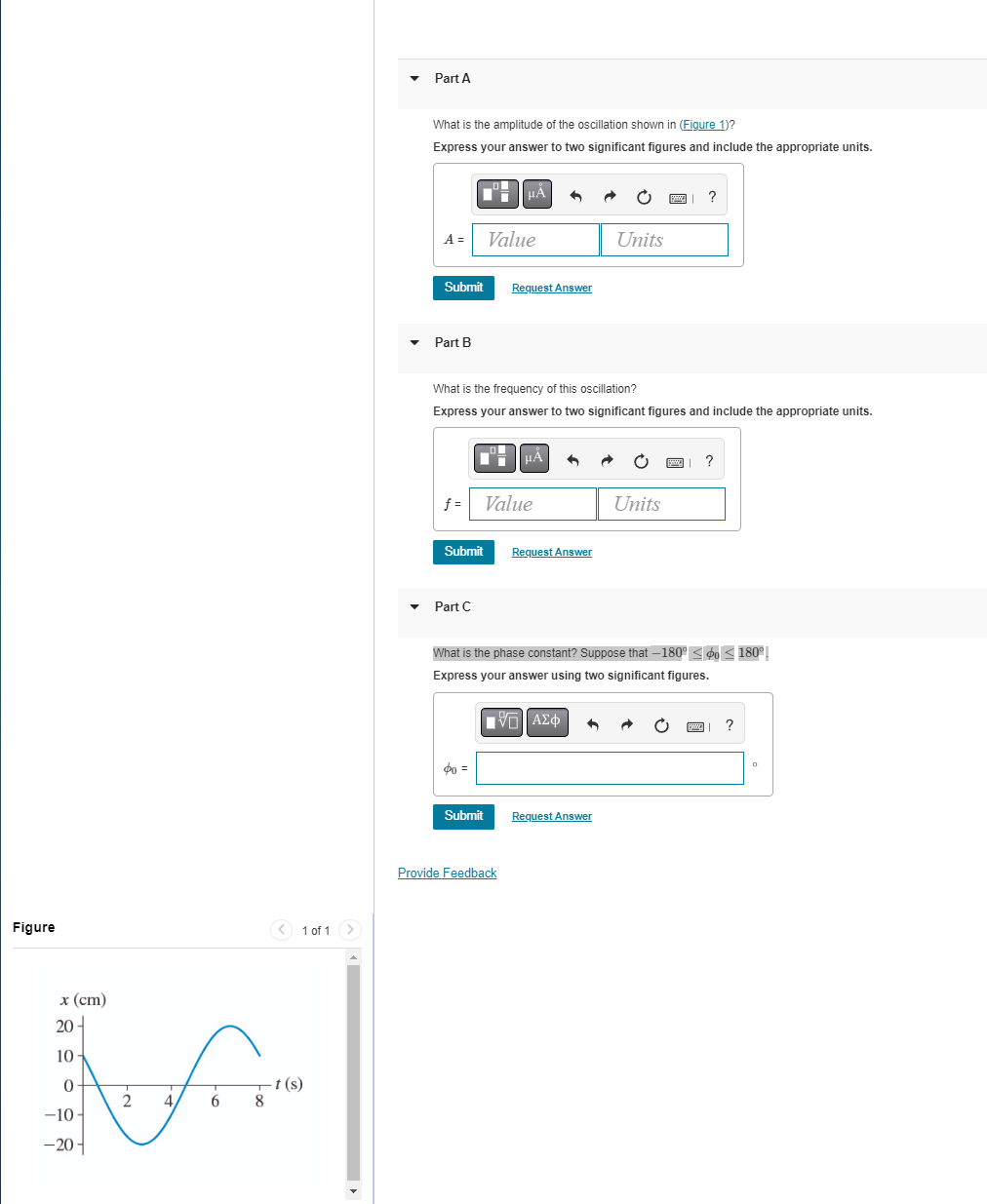Solved What is the amplitude of the oscillation shown in | Chegg.com