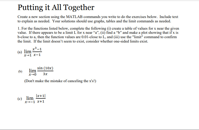 Solved Putting it All Together Create a new section using | Chegg.com
