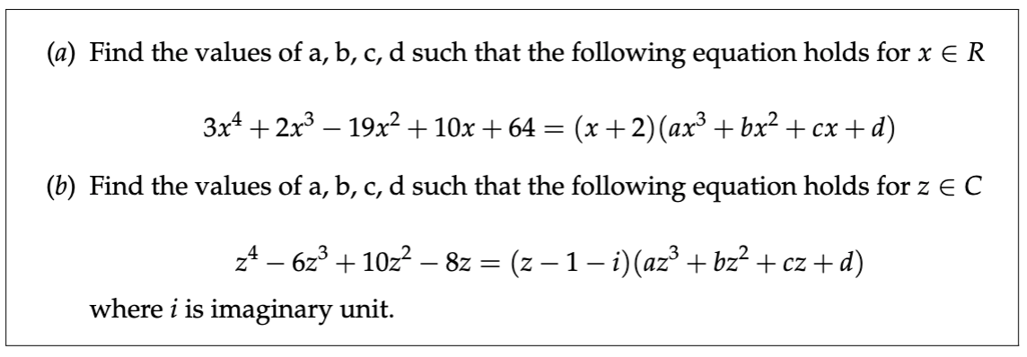 Solved (a) Find The Values Of A, B, C, D Such That The | Chegg.com