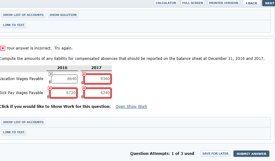 Solved CALCULATOR FULL SCREEN PRINTER VERSION BACK Salaries