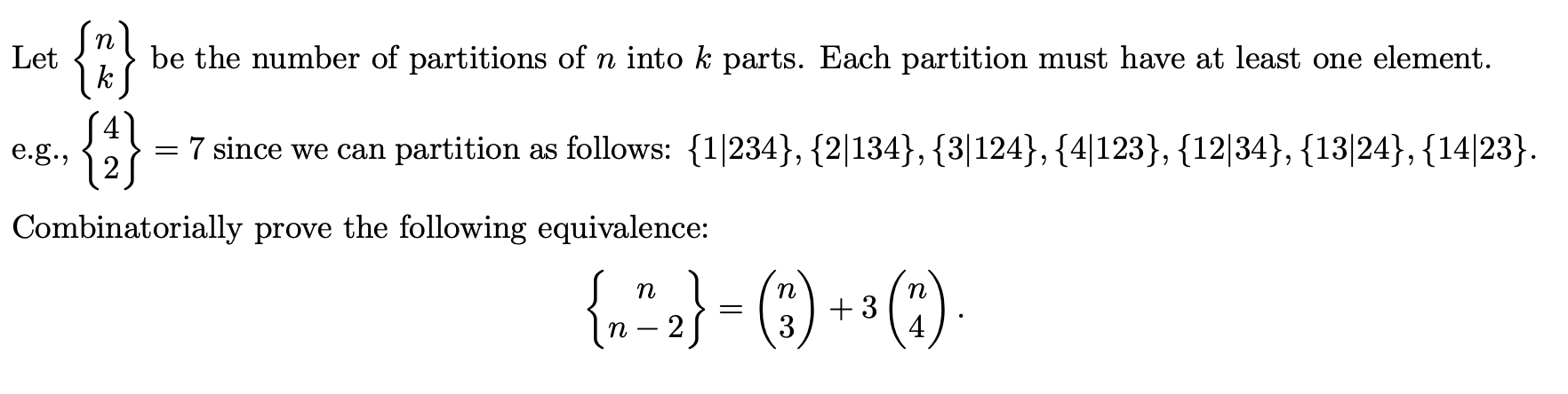 Solved Let snl k be the number of partitions of n into k | Chegg.com