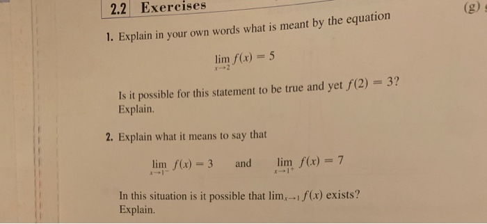 Solved 2.2 Exercises 1. Explain in your own words what is | Chegg.com