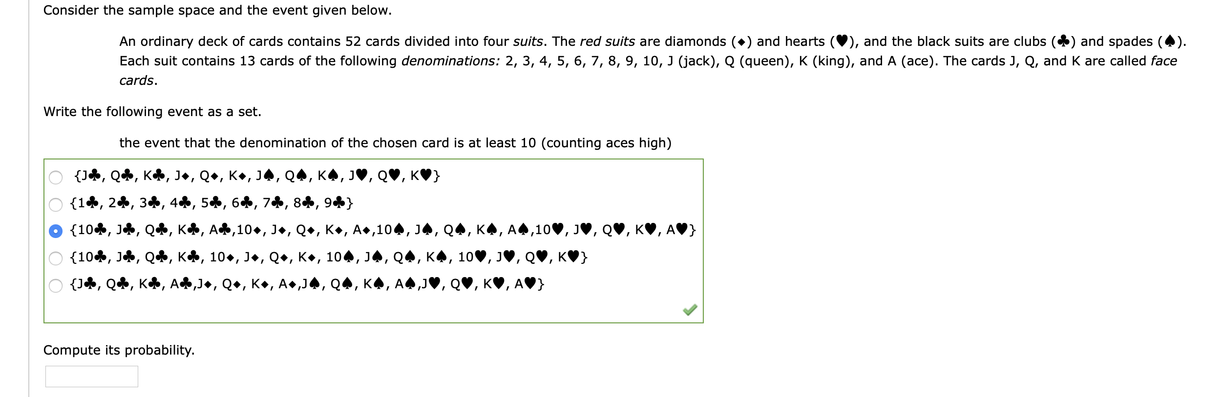 Solved Consider the sample space and the event given below. | Chegg.com