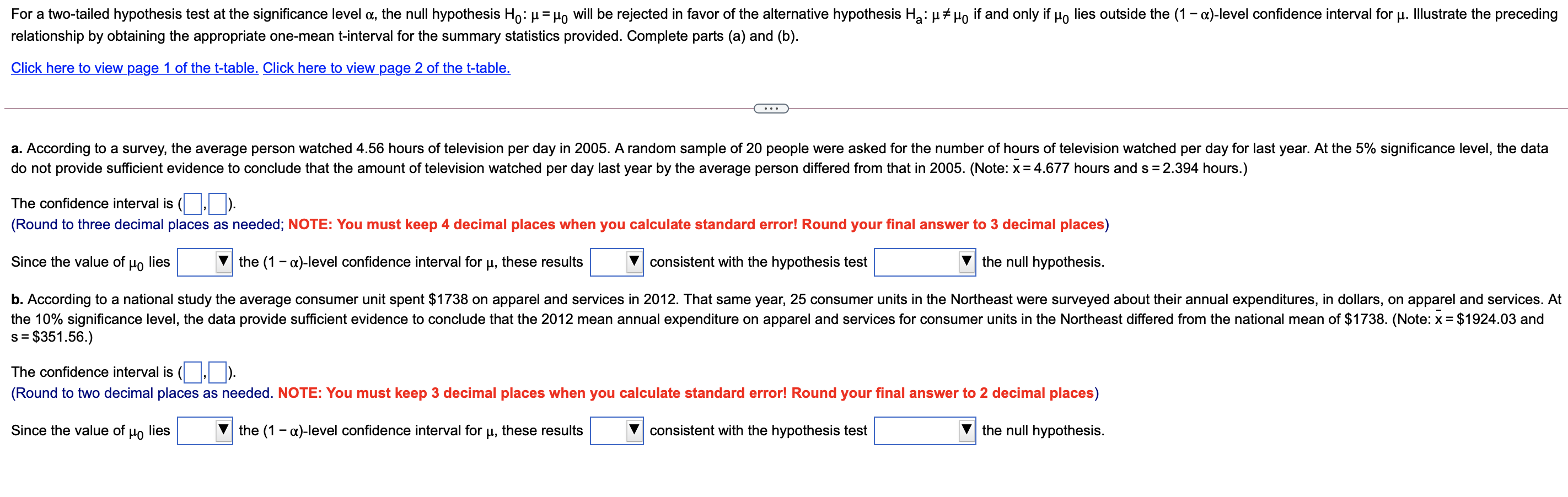 null hypothesis two tailed test example