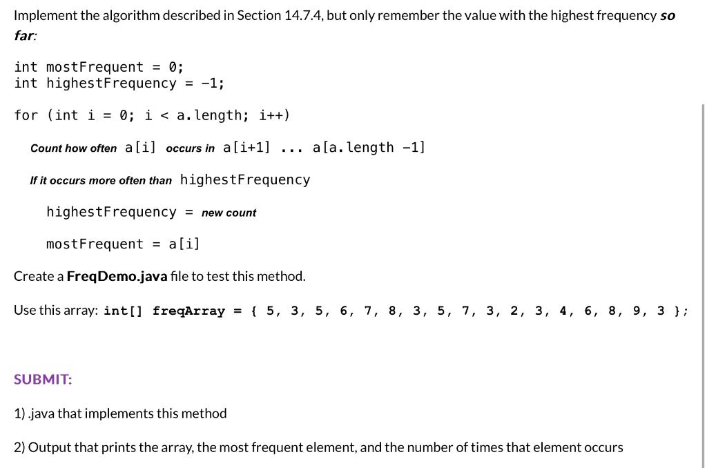 Solved Implement the algorithm described in Section 14.7.4, | Chegg.com