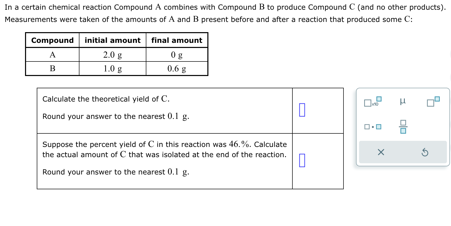 Solved In A Certain Chemical Reaction Compound A Combines | Chegg.com