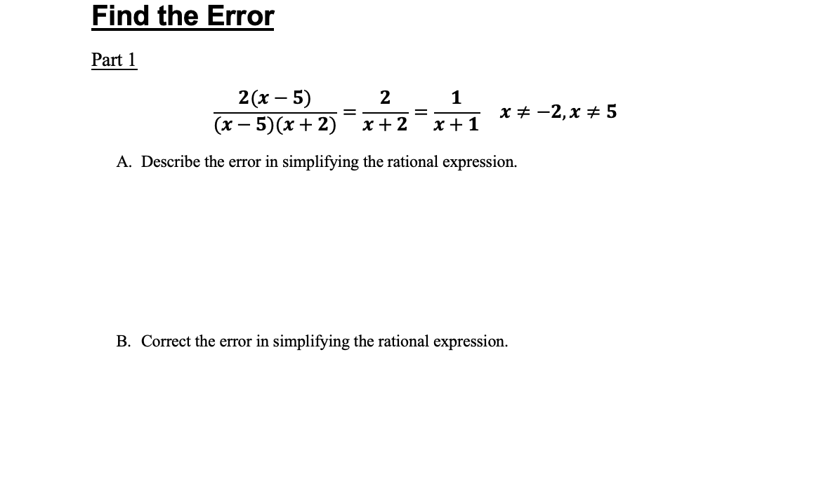 Solved Find the Error Part 1 | Chegg.com