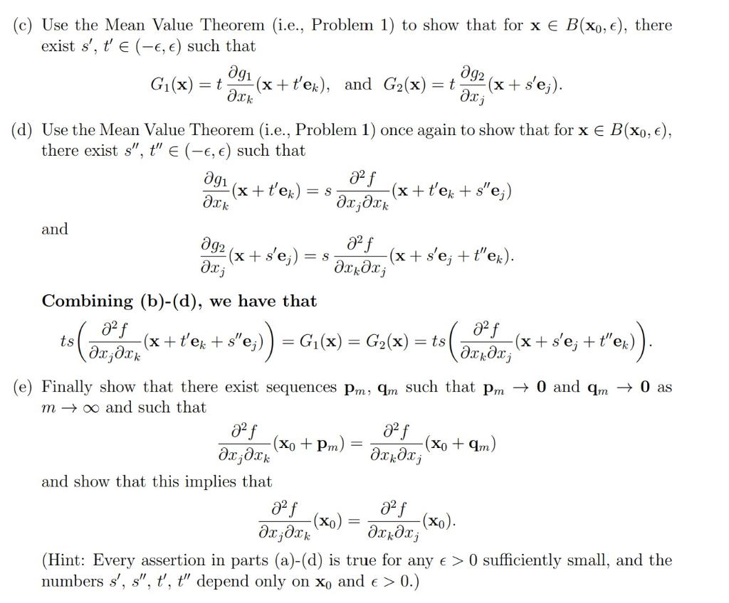 Solved (c) Use the Mean Value Theorem (i.e., Problem 1) to | Chegg.com
