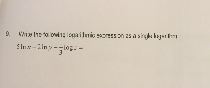 Solved Write the following logarithmic expression as a | Chegg.com