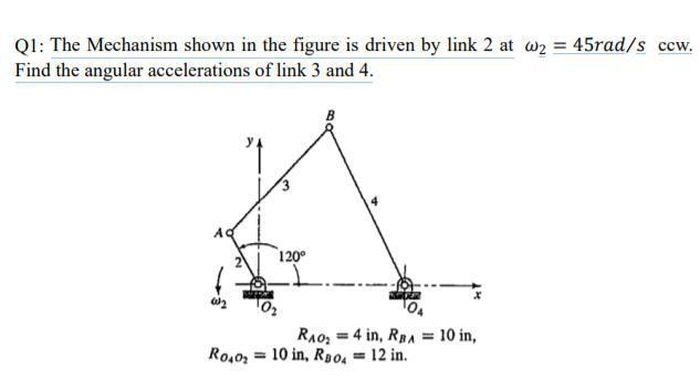 Solved Q1: The Mechanism shown in the figure is driven by | Chegg.com