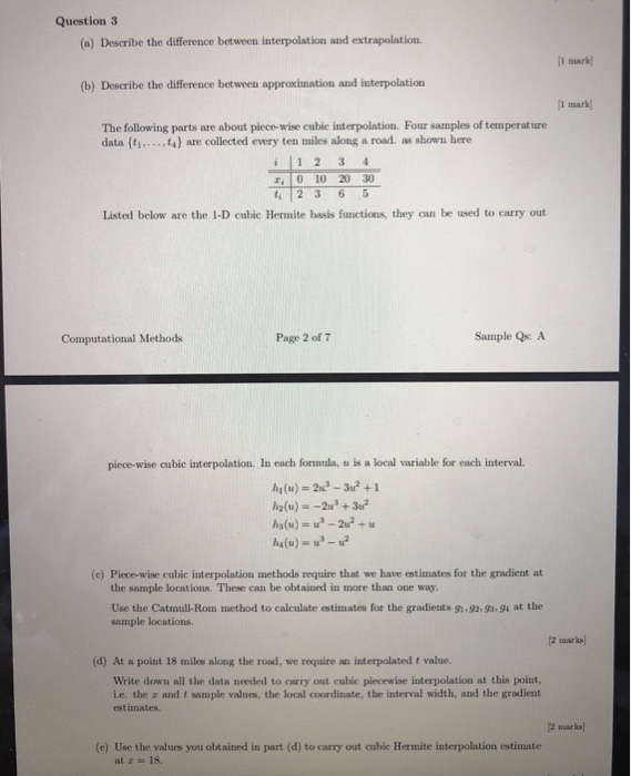 Solved Question 3 (a) Describe the difference between | Chegg.com