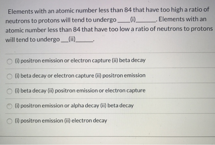 Solved Elements with an atomic number less than 84 that have | Chegg.com