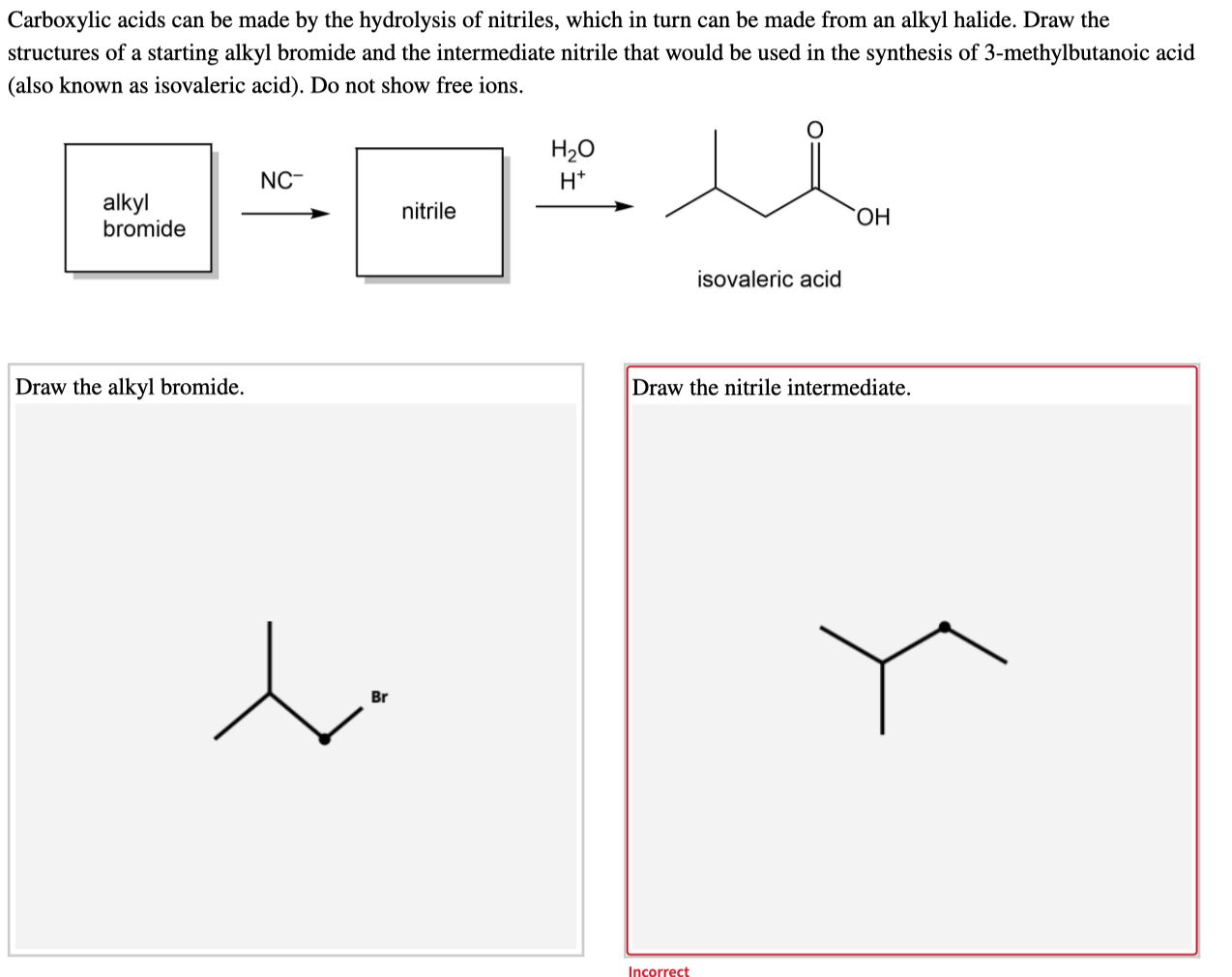 carboxylic acids can be made by the hydrolysis of nitriles