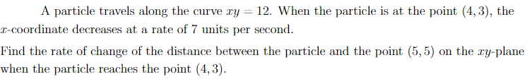 Solved A particle travels along the curve xy=12. When the | Chegg.com