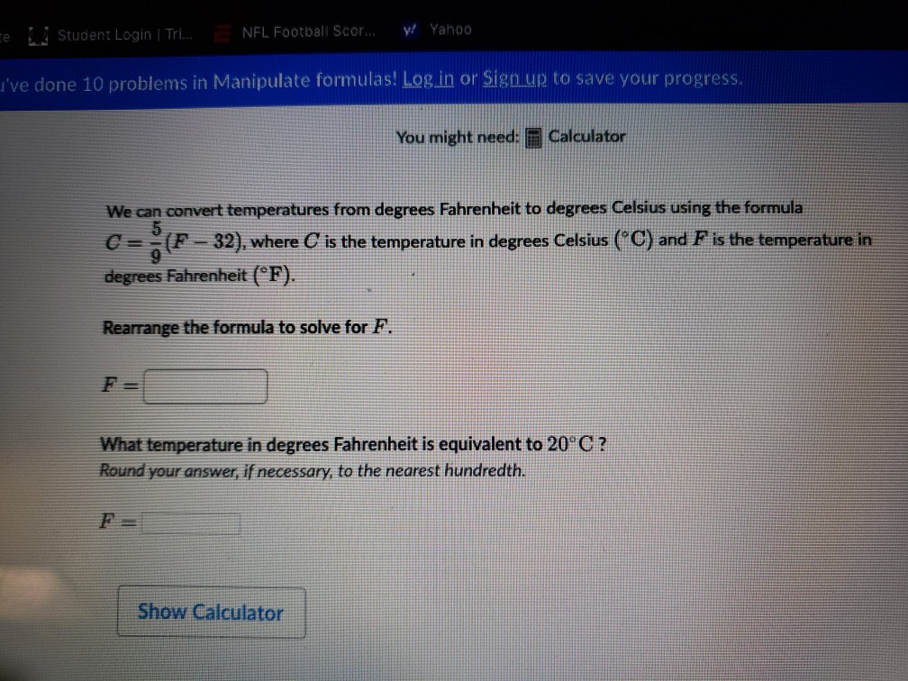 Solved Te Student Login Tri Nfl Football Scor W Yah