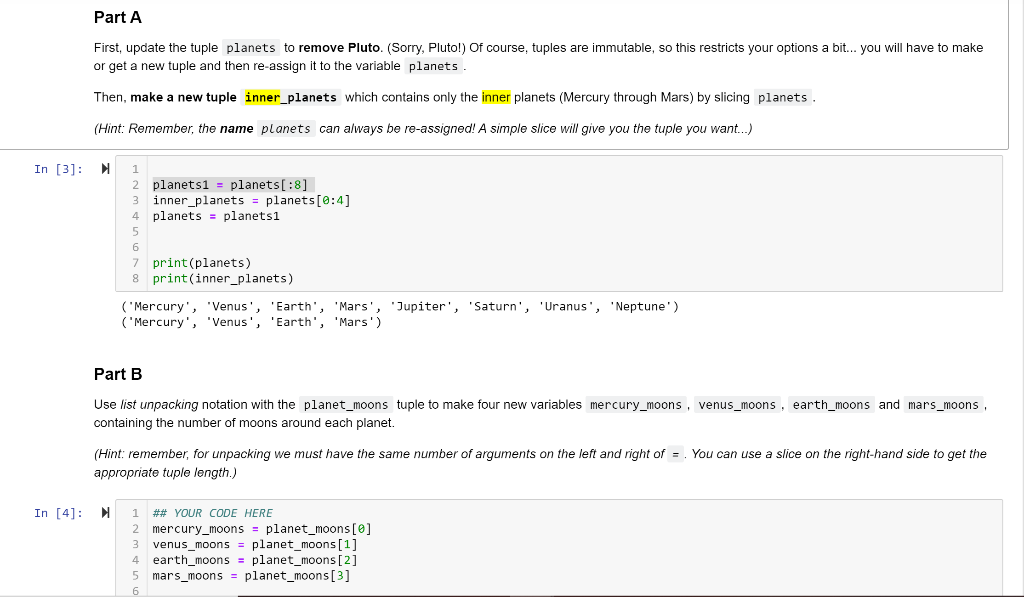 Solved Part A First, update the tuple planets to remove | Chegg.com