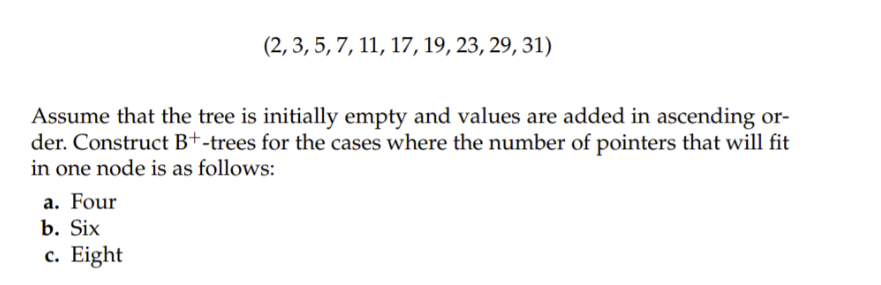 Solved 18 For Each B+-tree Of Exercise 14.3, Show The Steps | Chegg.com