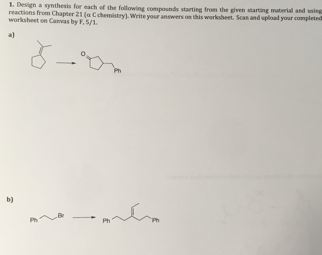 Solved 1. Design A Synthesis For Each Of The Following | Chegg.com