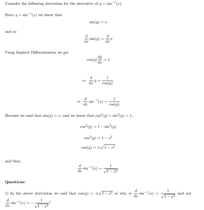 Solved Consider the following derivation for the derivative | Chegg.com